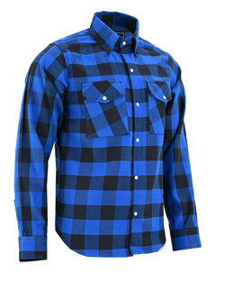 Vance VB740BB Blue Men's Long Sleeve Plaid Snap Down Casual Flannel Shirt