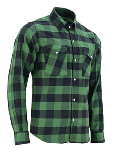 Vance VB740GnB Green Men's Long Sleeve Plaid Snap Down Casual Flannel Shirt