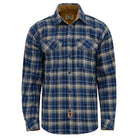 mens-keen-midnight-long-sleeve-plaid-button-down-casual-flannel-shirt-corduroy-collar-cuffs-front-view