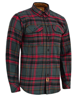 VB1714GR - Woodlot Men's Long Sleeve Plaid Button Down Casual Flannel Shirt, Corduroy Cuffs
