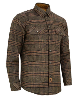 Vance Textiles VB1715BRN Sequoia Men's Long Sleeve Plaid Button Down Casual Flannel Shirt, Corduroy Cuffs