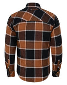 Men's Ironwood Long Sleeve Plaid Button Down Casual Flannel Shirt - Back