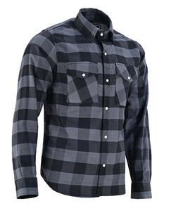 Vance VB740GB Grey Men's Long Sleeve Plaid Snap Down Casual Flannel Shirt